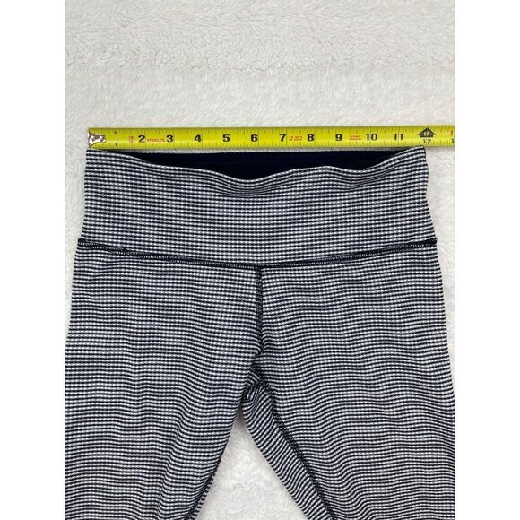Lululemon Crop Leggings 4 Gingham Wunder Under Black White Mid-Rise - Picture 5 of 7